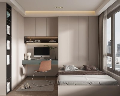 现代榻榻米卧室3D模型下载